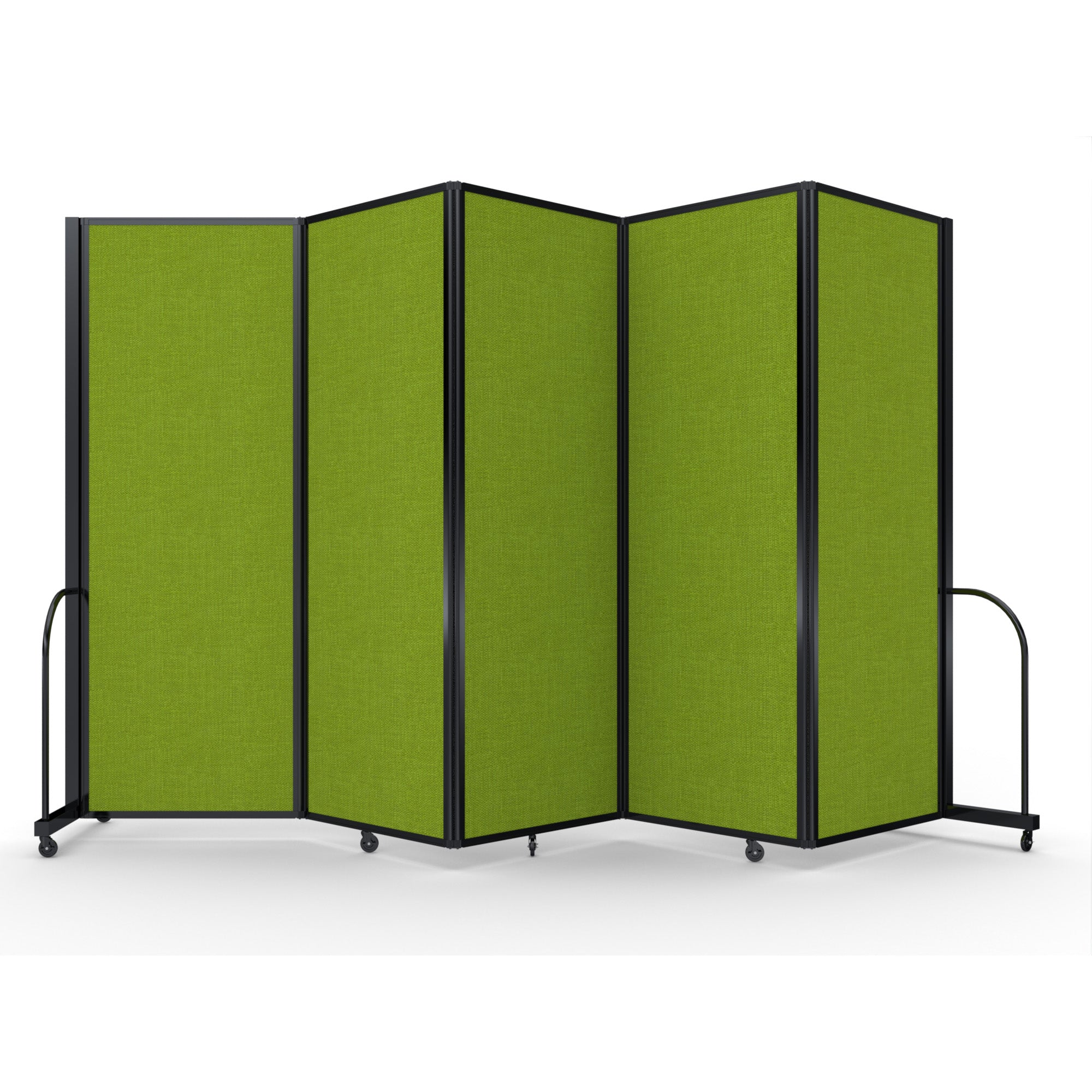 Screenflex Full Motion Divider, 7'6" x 14'1", Black Frame, Apple Green