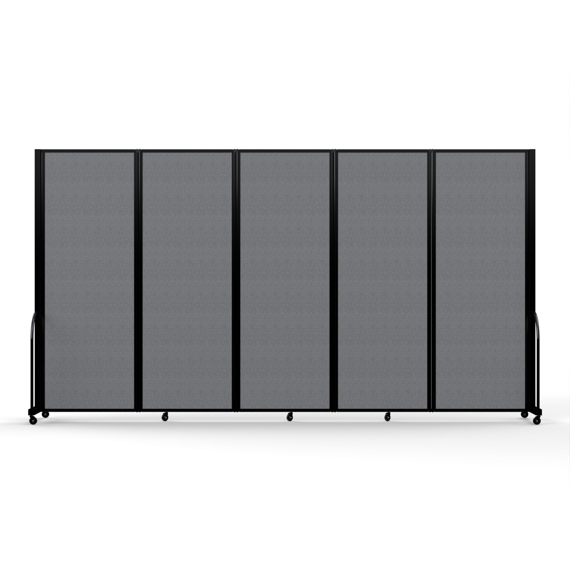 Screenflex Full Motion Divider, 7'6" x 14'1", Black Frame, Stone