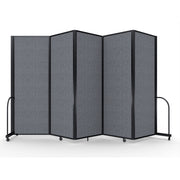Screenflex Full Motion Divider, 7'6" x 14'1", Black Frame, Stone
