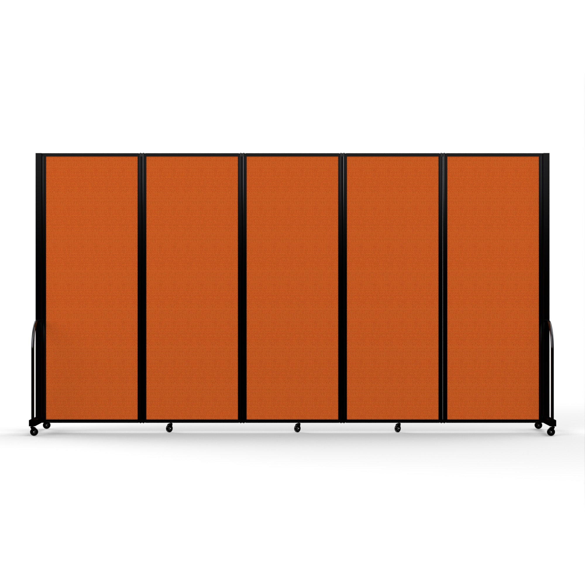 Screenflex Full Motion Divider, 7'6" x 14'1", Black Frame, Orange