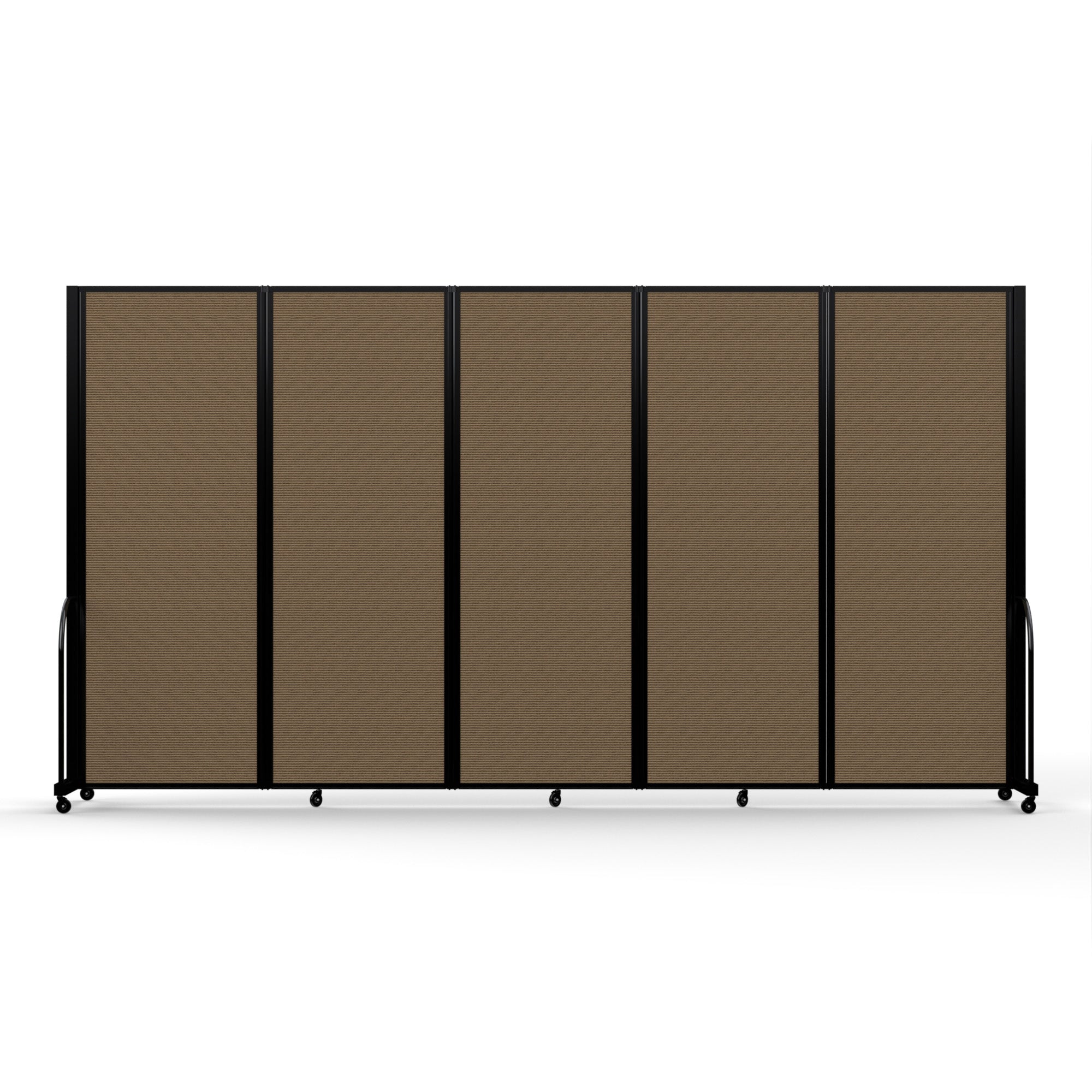 Screenflex Full Motion Divider, 7'6" x 14'1", Black Frame, Walnut