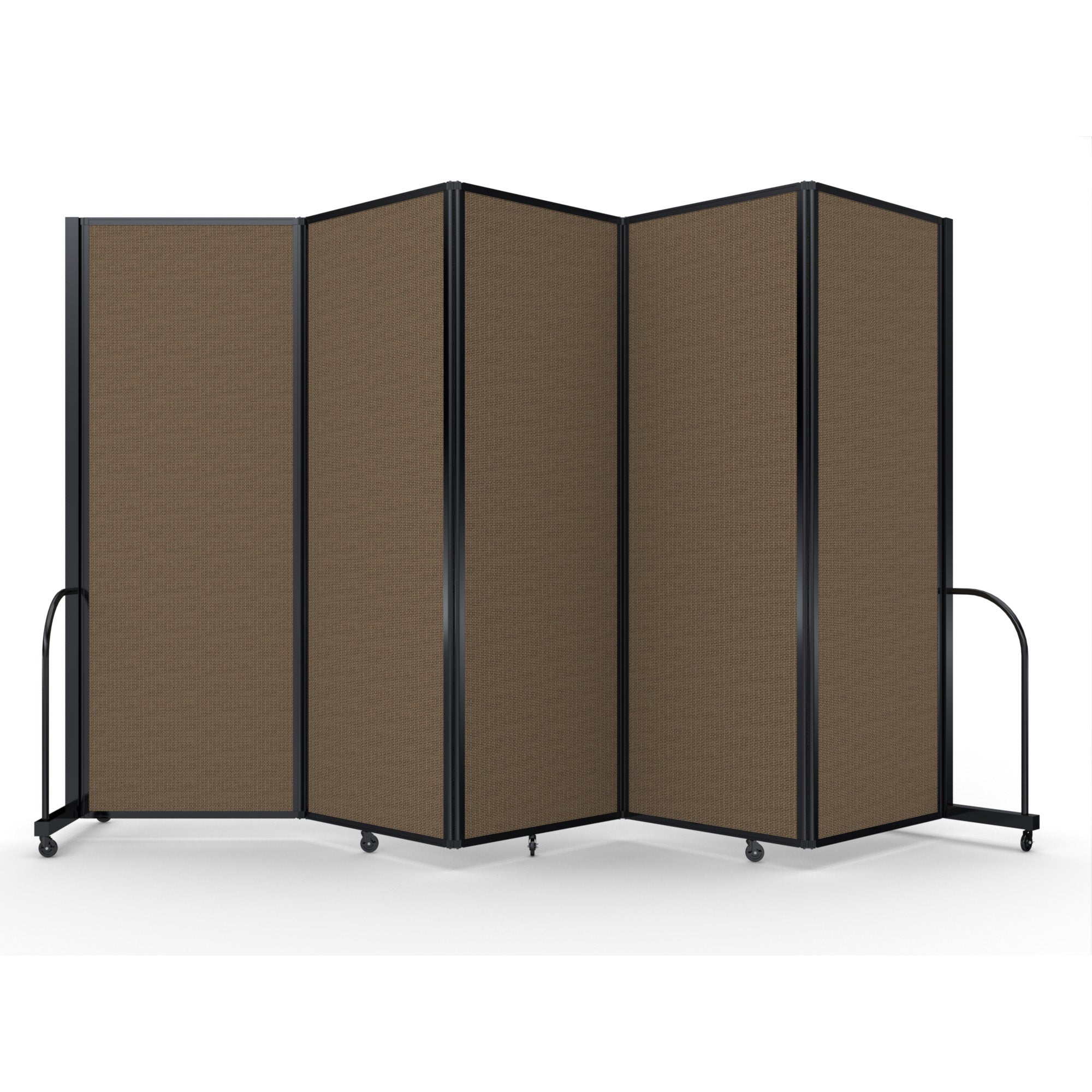 Screenflex Full Motion Divider, 7'6" x 14'1", Black Frame, Walnut