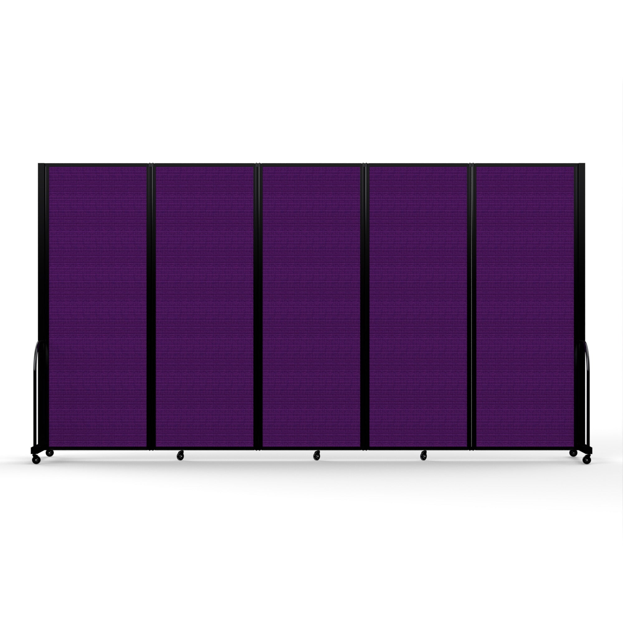 Screenflex Full Motion Divider, 7'6" x 14'1", Black Frame, Purple