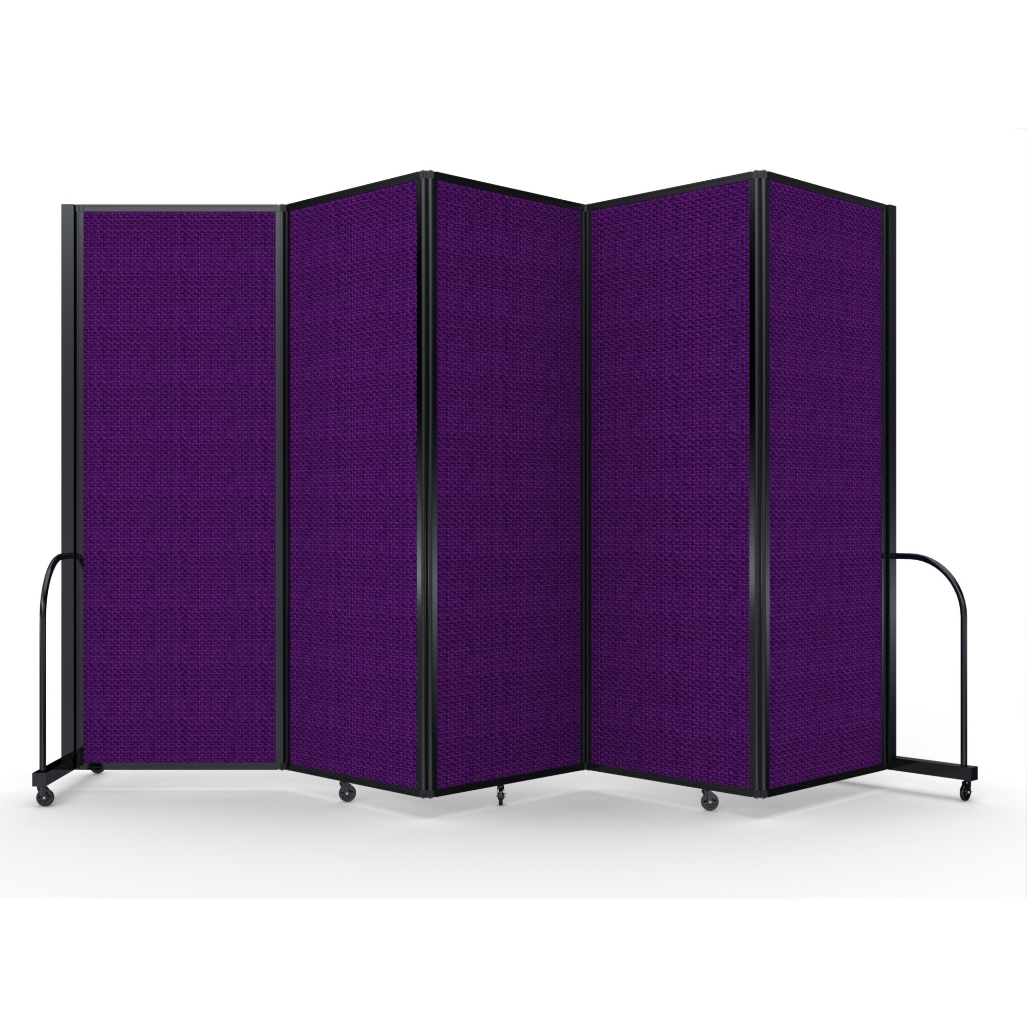 Screenflex Full Motion Divider, 7'6" x 14'1", Black Frame, Purple