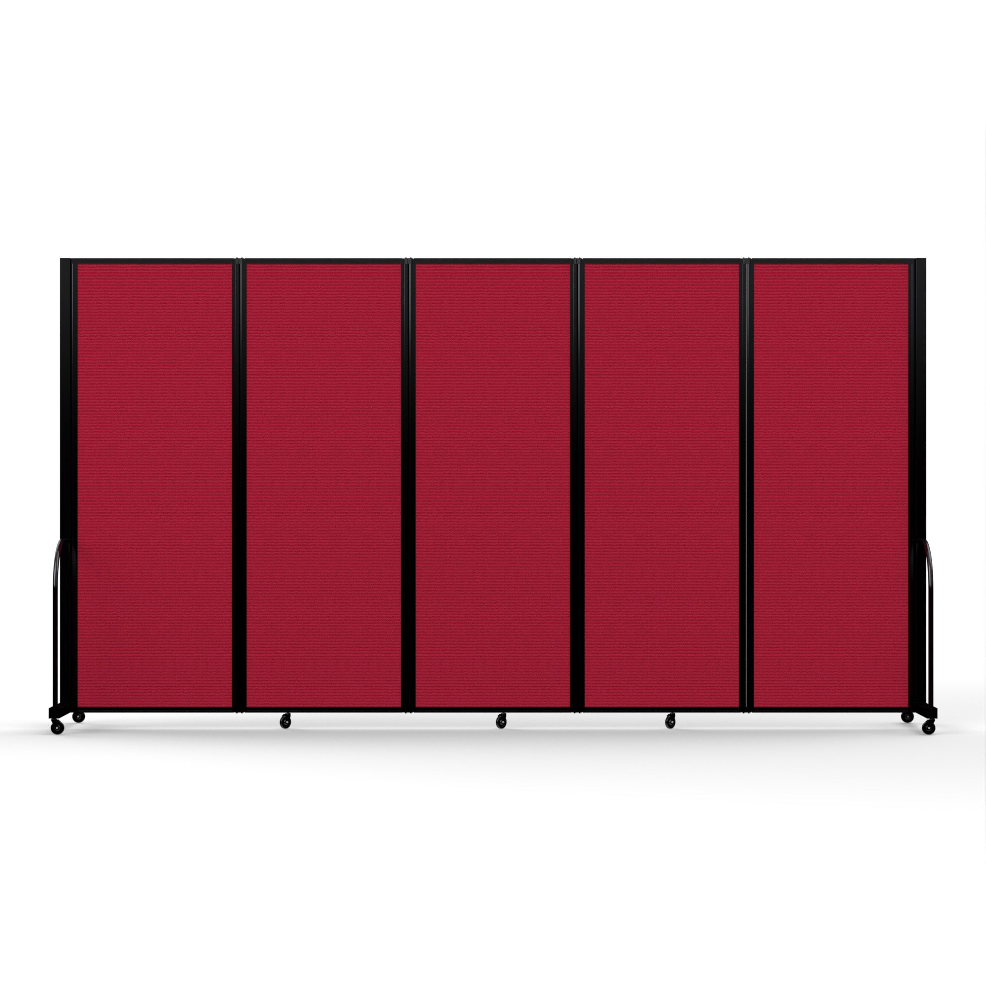 Screenflex Full Motion Divider, 7'6" x 14'1", Black Frame, Primary Red