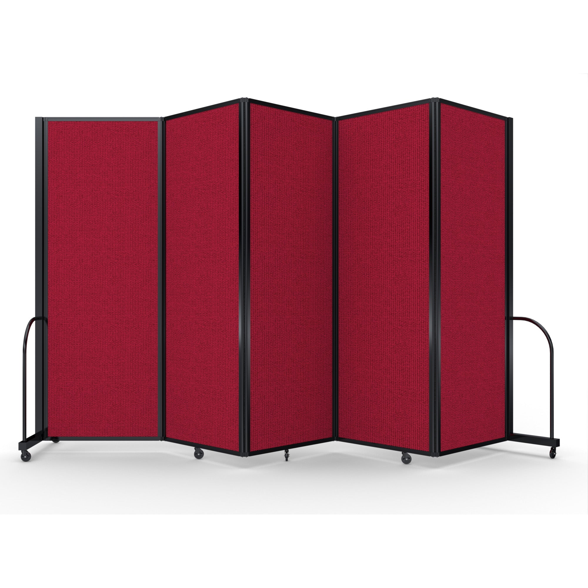 Screenflex Full Motion Divider, 7'6" x 14'1", Black Frame, Primary Red