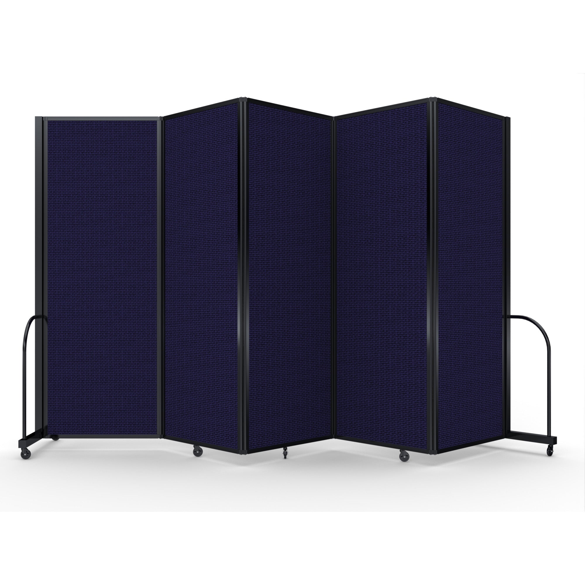 Screenflex Full Motion Divider, 7'6" x 14'1", Black Frame, Navy