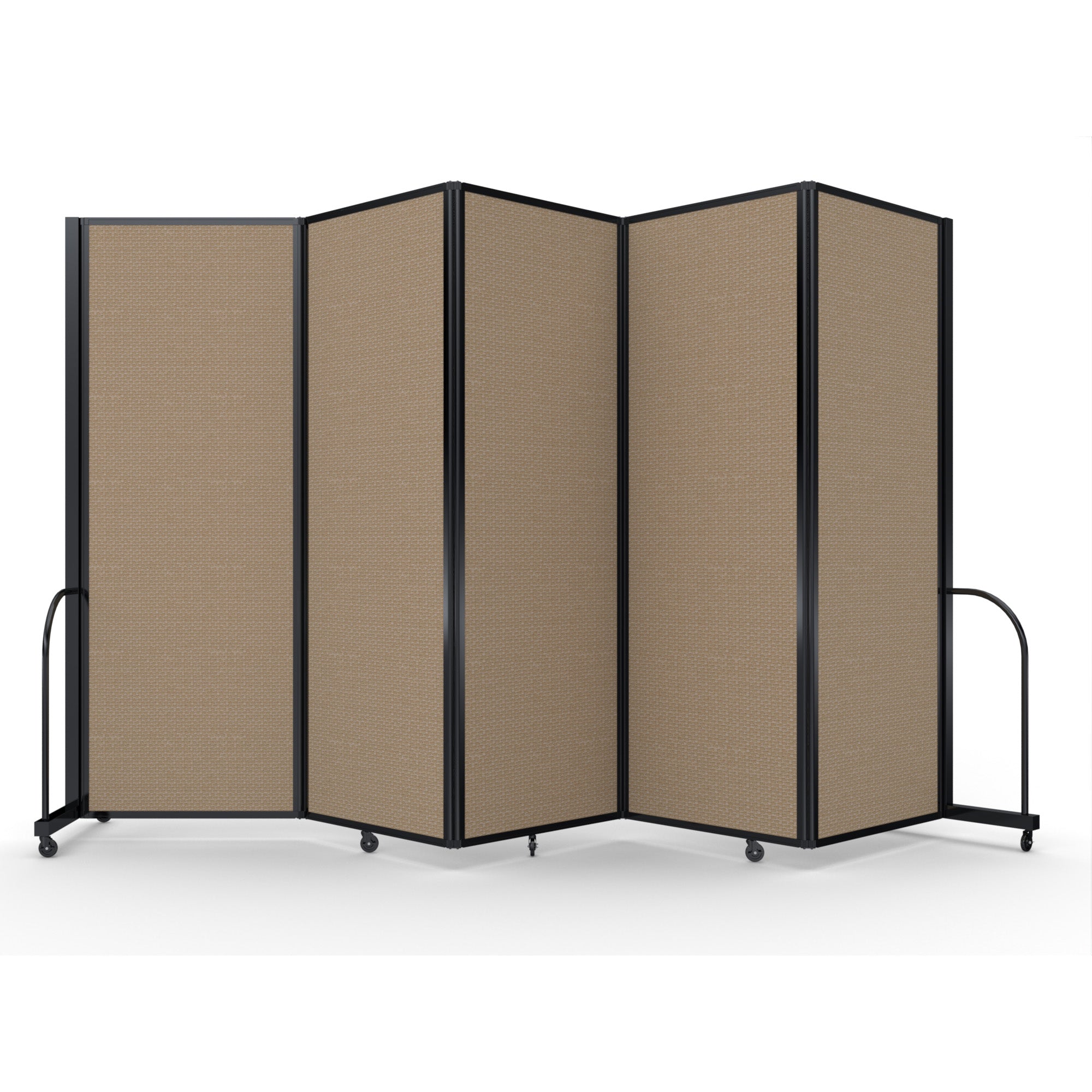 Screenflex Full Motion Divider, 7'6" x 14'1", Black Frame, Desert