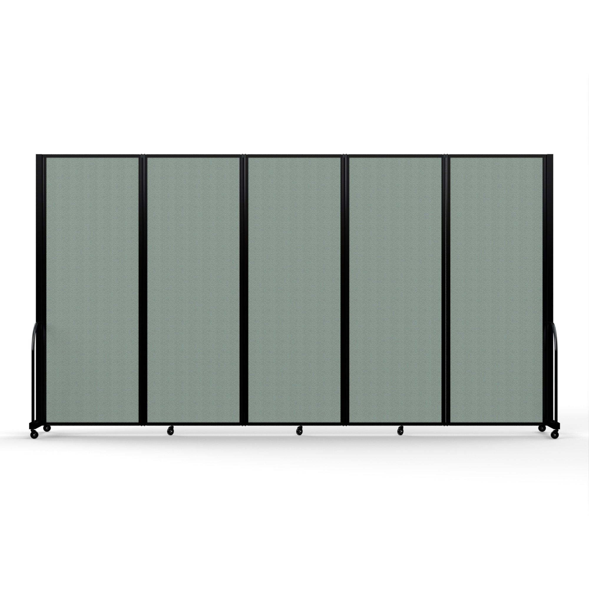 Screenflex Full Motion Divider, 7'6" x 14'1", Black Frame, Sea Green