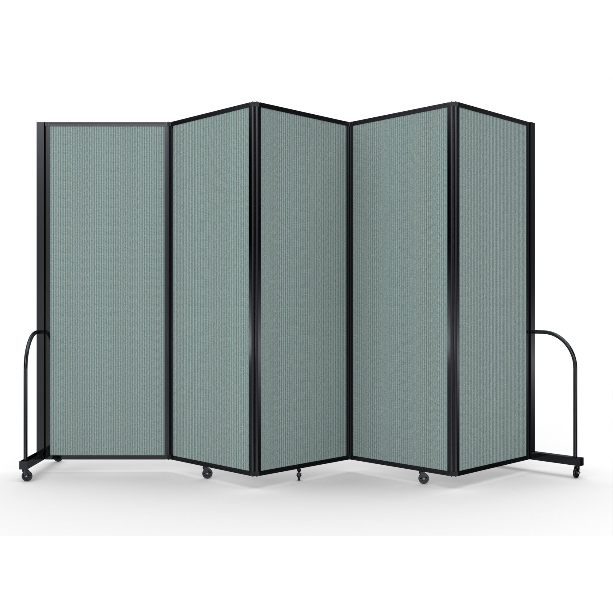 Screenflex Full Motion Divider, 7'6" x 14'1", Black Frame, Sea Green