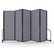 Screenflex Full Motion Divider, 7'6" x 14'1", Black Frame, Select Gray