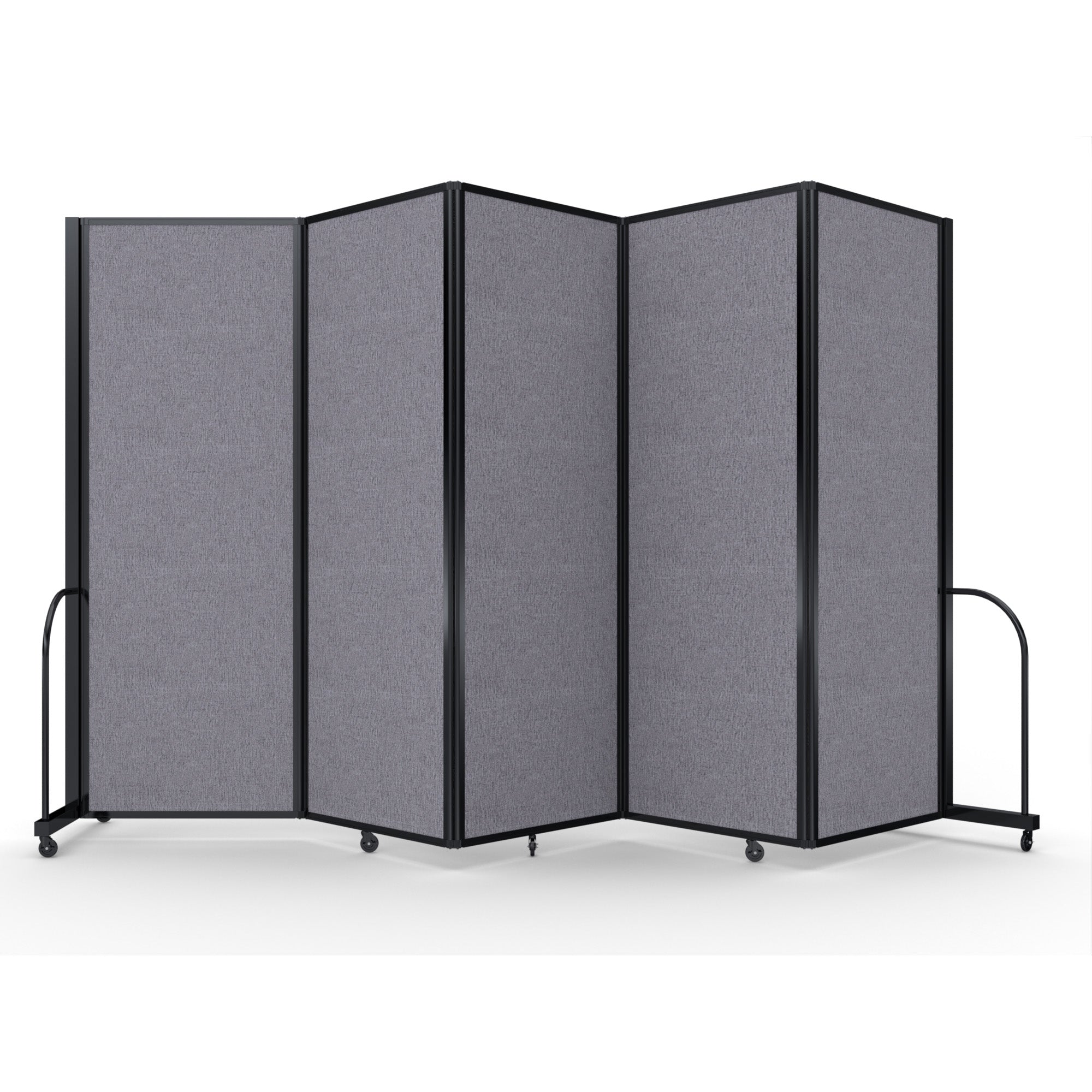 Screenflex Full Motion Divider, 7'6" x 14'1", Black Frame, Select Gray