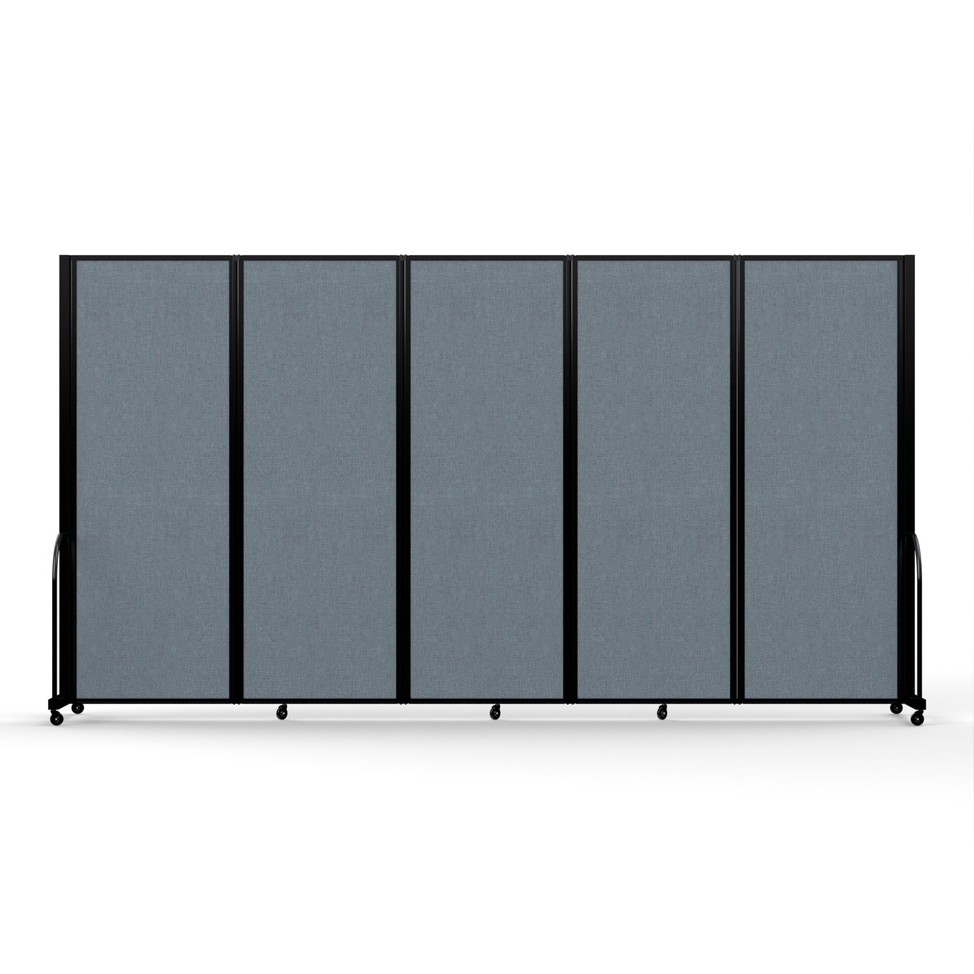 Screenflex Full Motion Divider, 7'6" x 14'1", Black Frame, Summer Blue