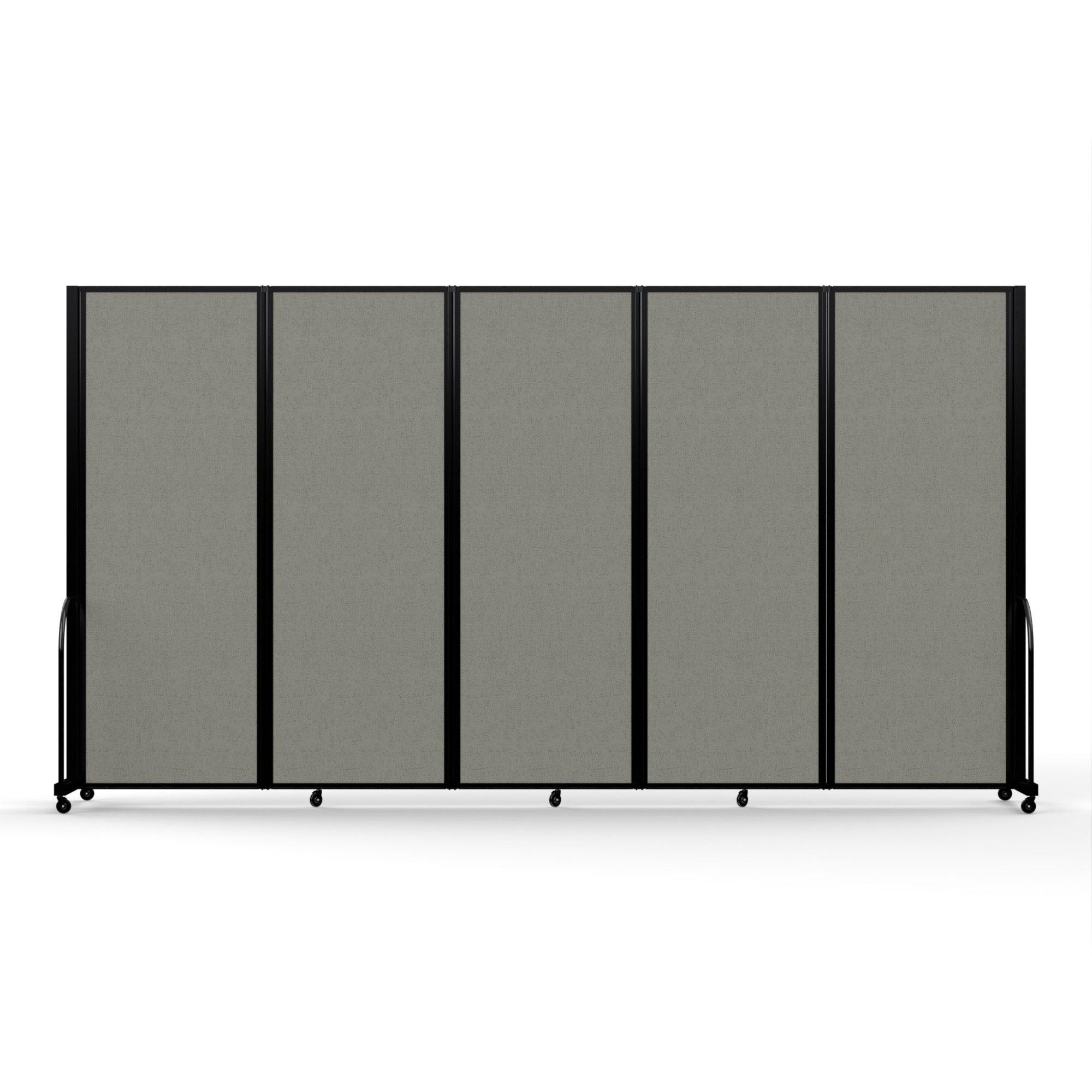 Screenflex Full Motion Divider, 7'6" x 14'1", Black Frame, Gray Smoke