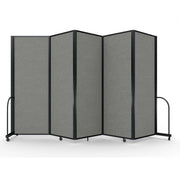 Screenflex Full Motion Divider, 7'6" x 14'1", Black Frame, Gray Smoke