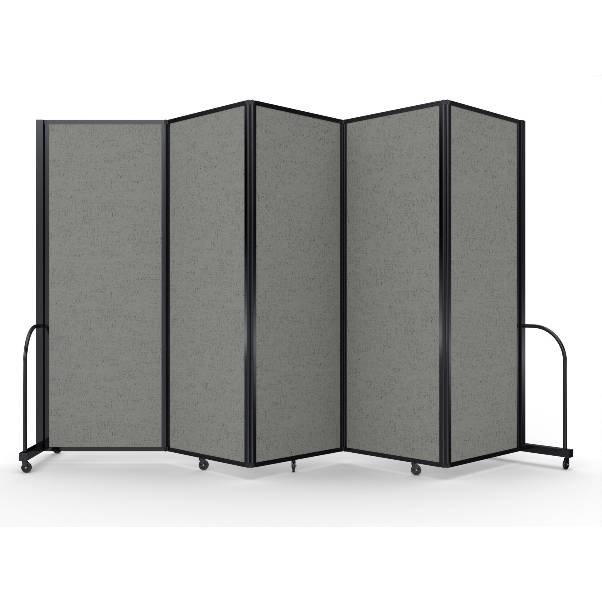 Screenflex Full Motion Divider, 7'6" x 14'1", Black Frame, Gray Smoke