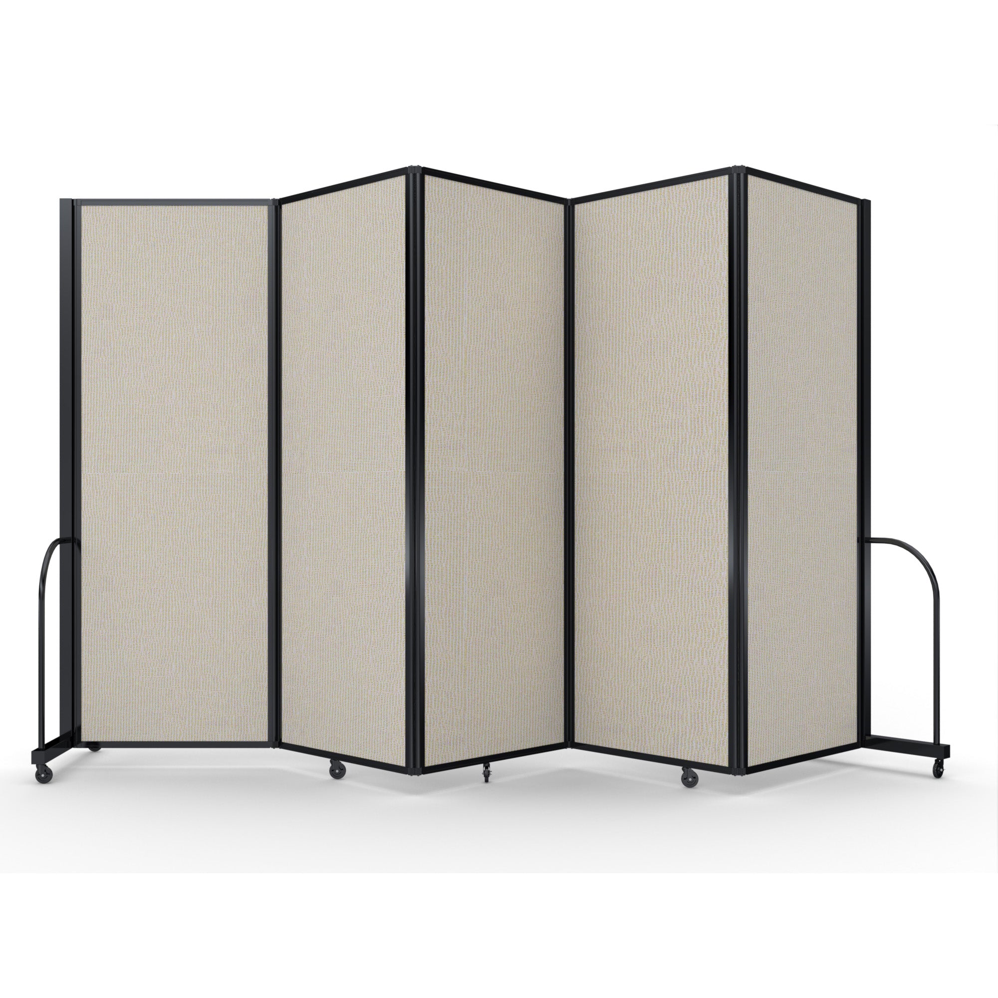 Screenflex Full Motion Divider, 7'6" x 14'1", Black Frame, Sand