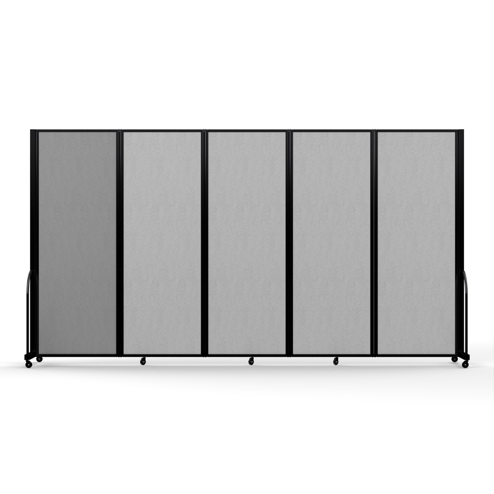 Screenflex Full Motion Divider, 7'6" x 14'1", Black Frame, Granite Vinyl