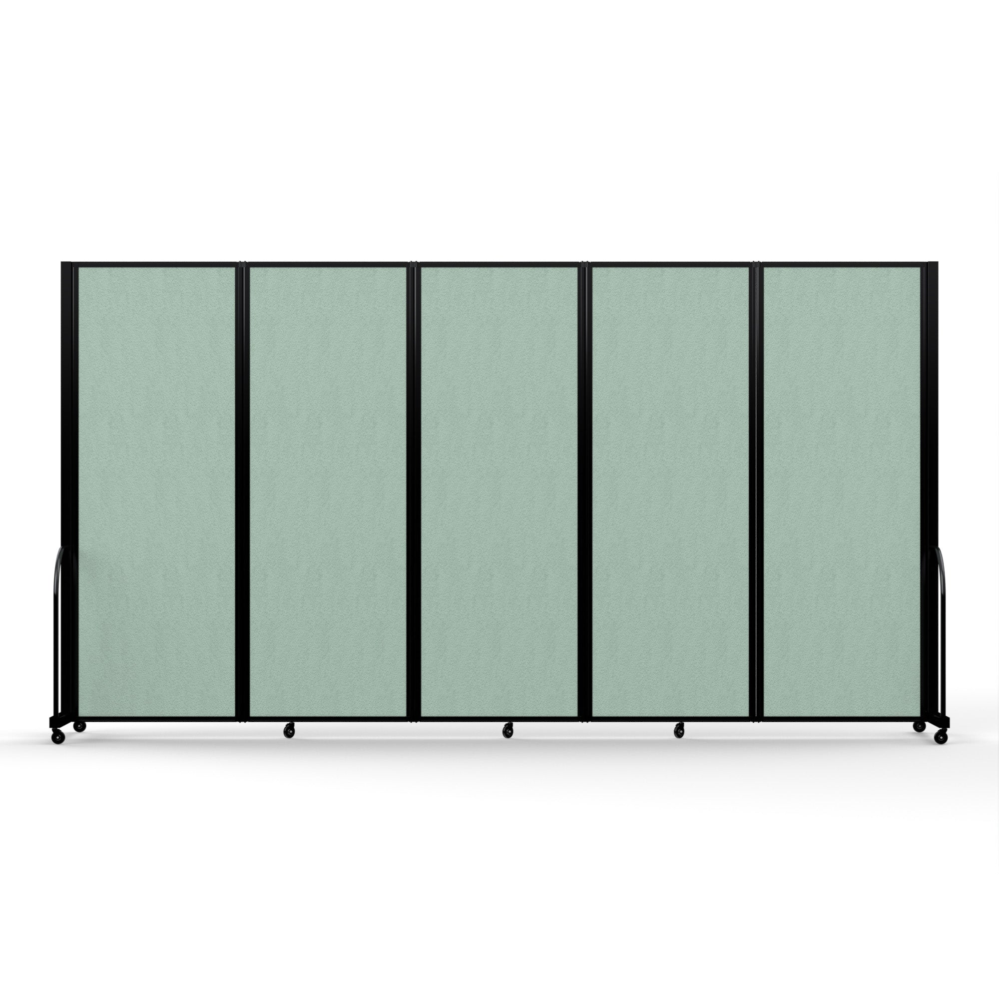 Screenflex Full Motion Divider, 7'6" x 14'1", Black Frame, Mint Vinyl