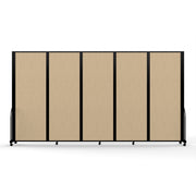 Screenflex Full Motion Divider, 7'6" x 14'1", Black Frame, Sandalwood Vinyl