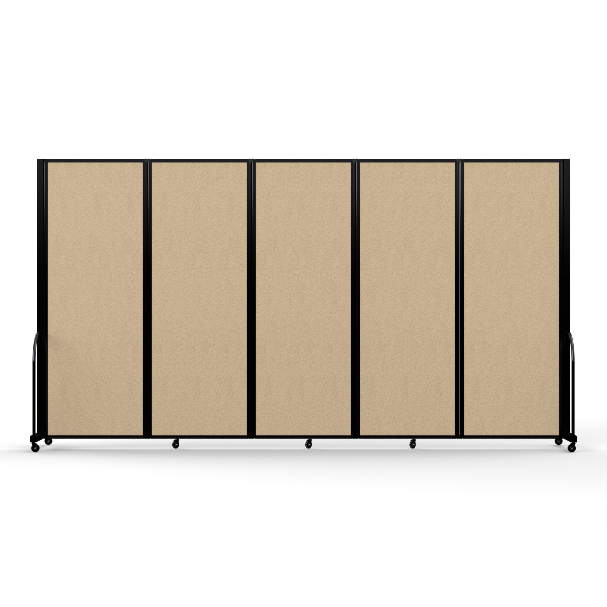 Screenflex Full Motion Divider, 7'6" x 14'1", Black Frame, Sandalwood Vinyl