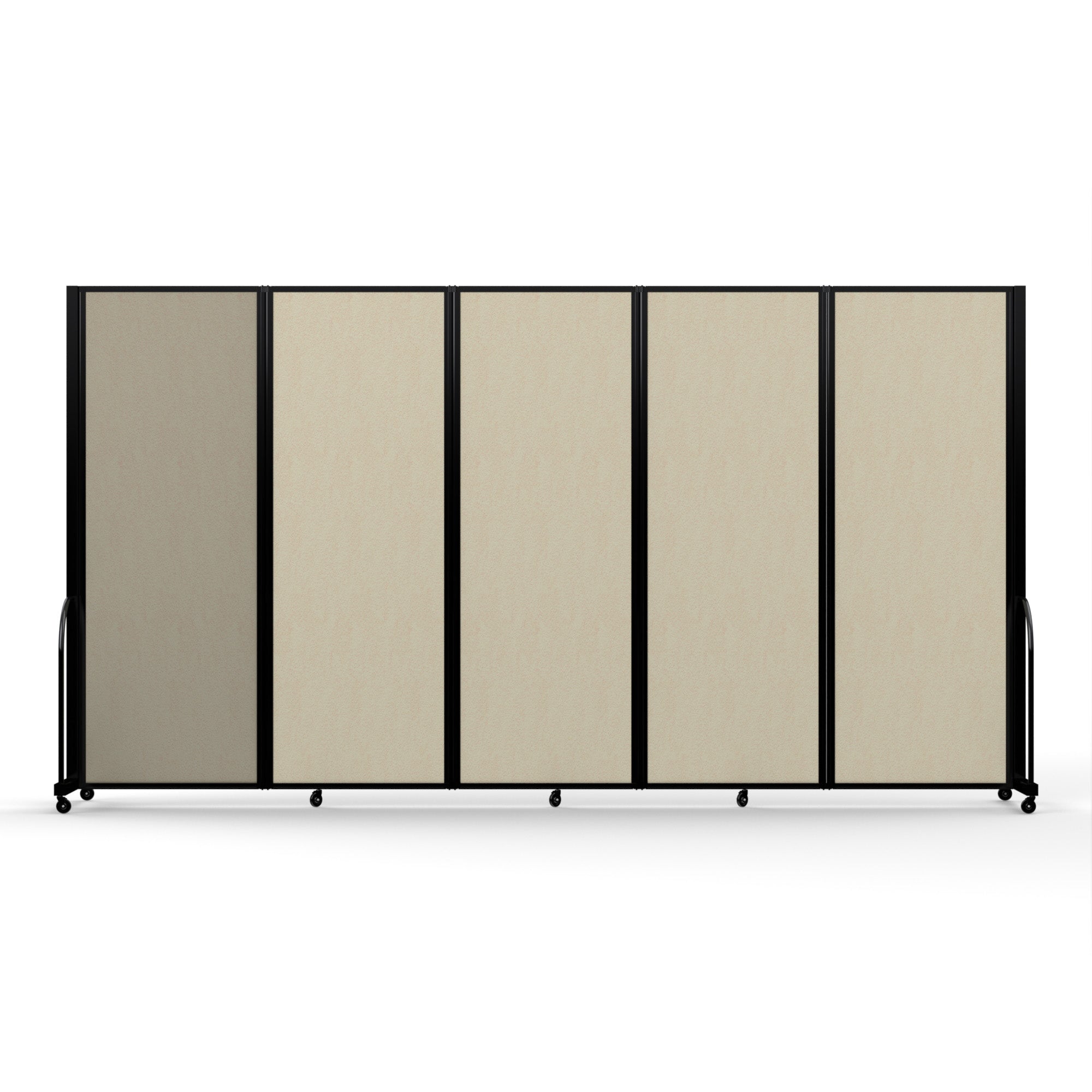 Screenflex Full Motion Divider, 7'6" x 14'1", Black Frame, Hazelnut Vinyl