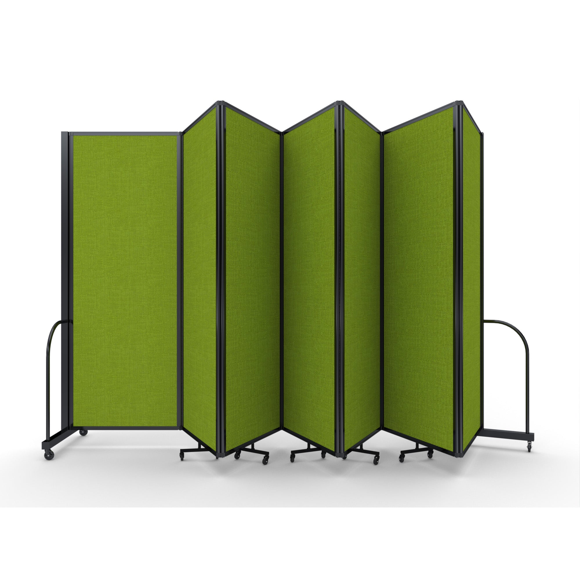 Screenflex Full Motion Divider, 7'6" x 19'7", Black Frame, Apple Green