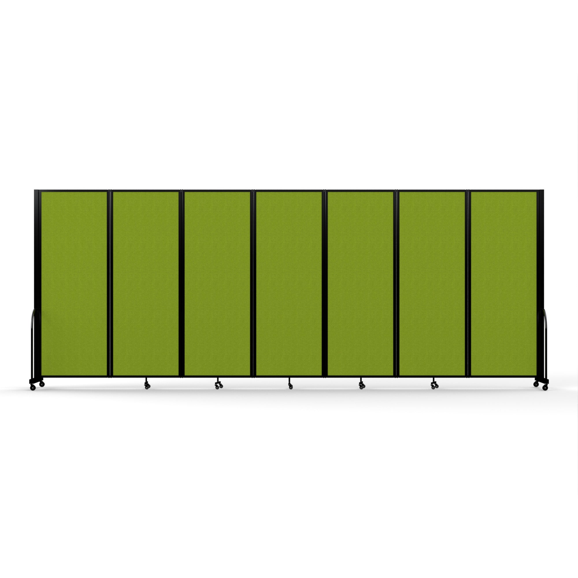 Screenflex Full Motion Divider, 7'6" x 19'7", Black Frame, Apple Green