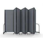 Screenflex Full Motion Divider, 7'6" x 19'7", Black Frame, Stone
