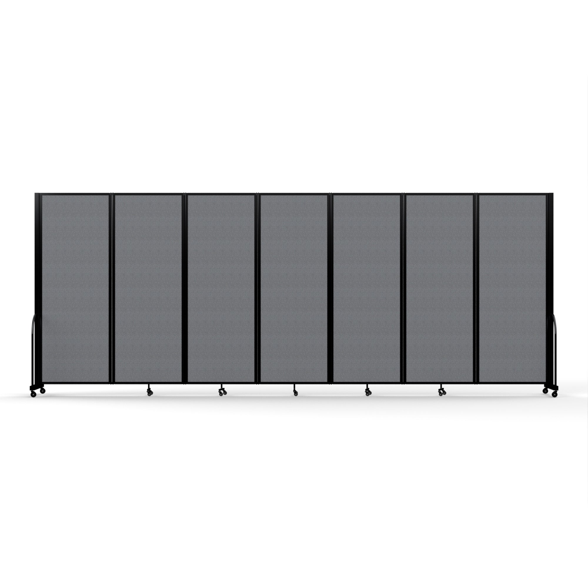 Screenflex Full Motion Divider, 7'6" x 19'7", Black Frame, Stone