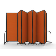Screenflex Full Motion Divider, 7'6" x 19'7", Black Frame, Orange