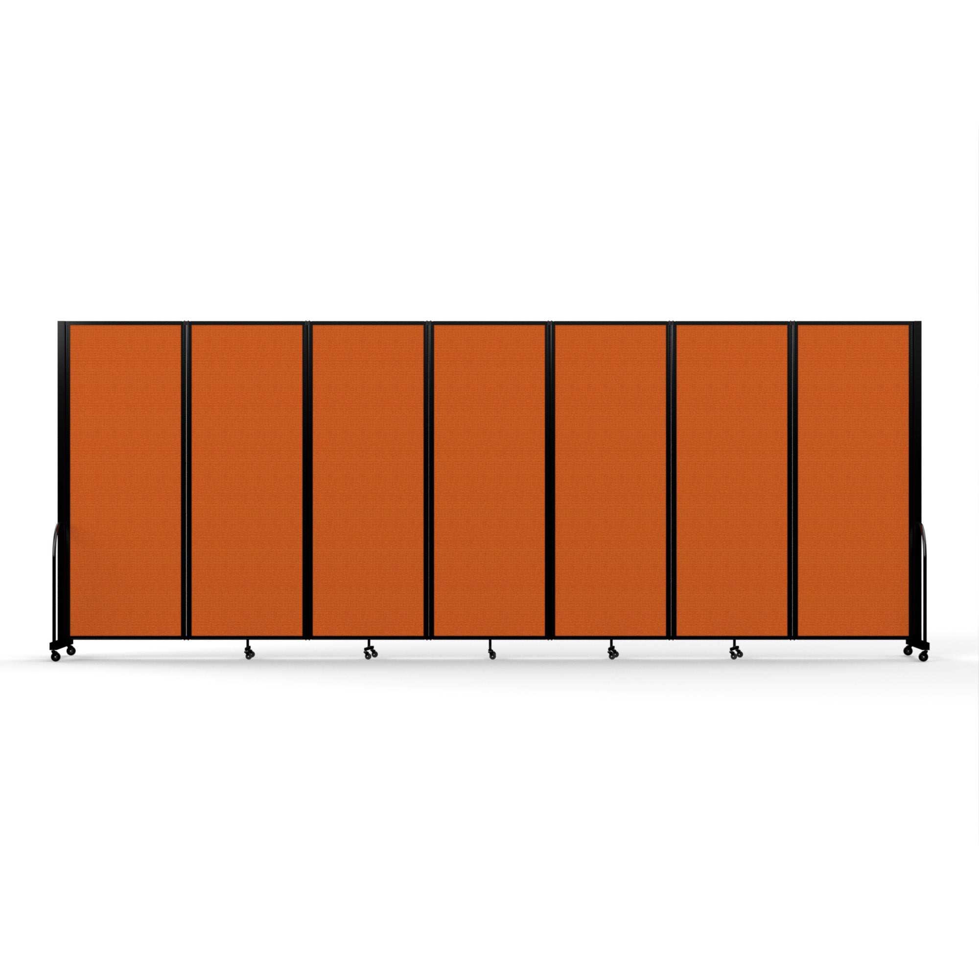 Screenflex Full Motion Divider, 7'6" x 19'7", Black Frame, Orange