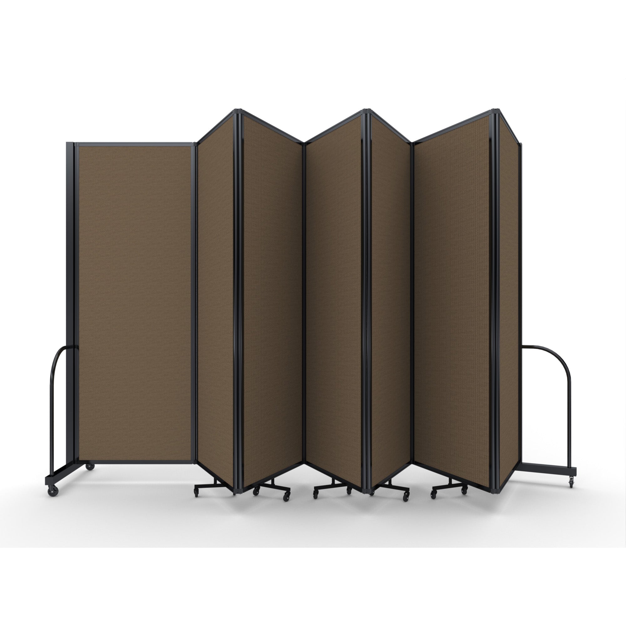 Screenflex Full Motion Divider, 7'6" x 19'7", Black Frame, Walnut