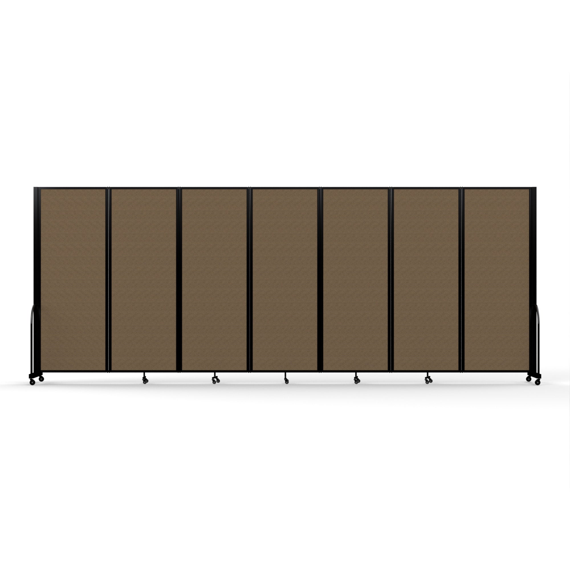 Screenflex Full Motion Divider, 7'6" x 19'7", Black Frame, Walnut