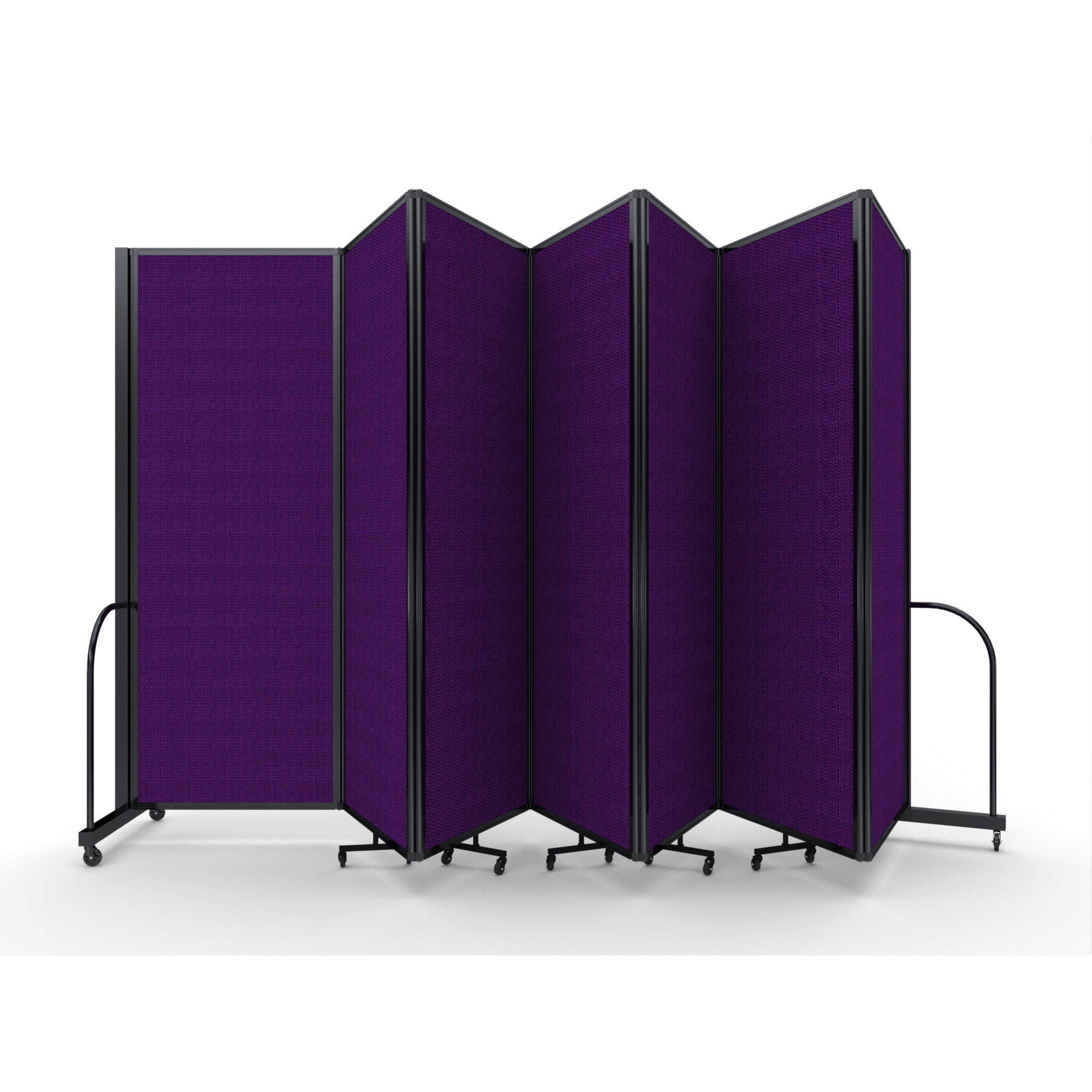 Screenflex Full Motion Divider, 7'6" x 19'7", Black Frame, Purple