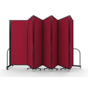 Screenflex Full Motion Divider, 7'6" x 19'7", Black Frame, Primary Red