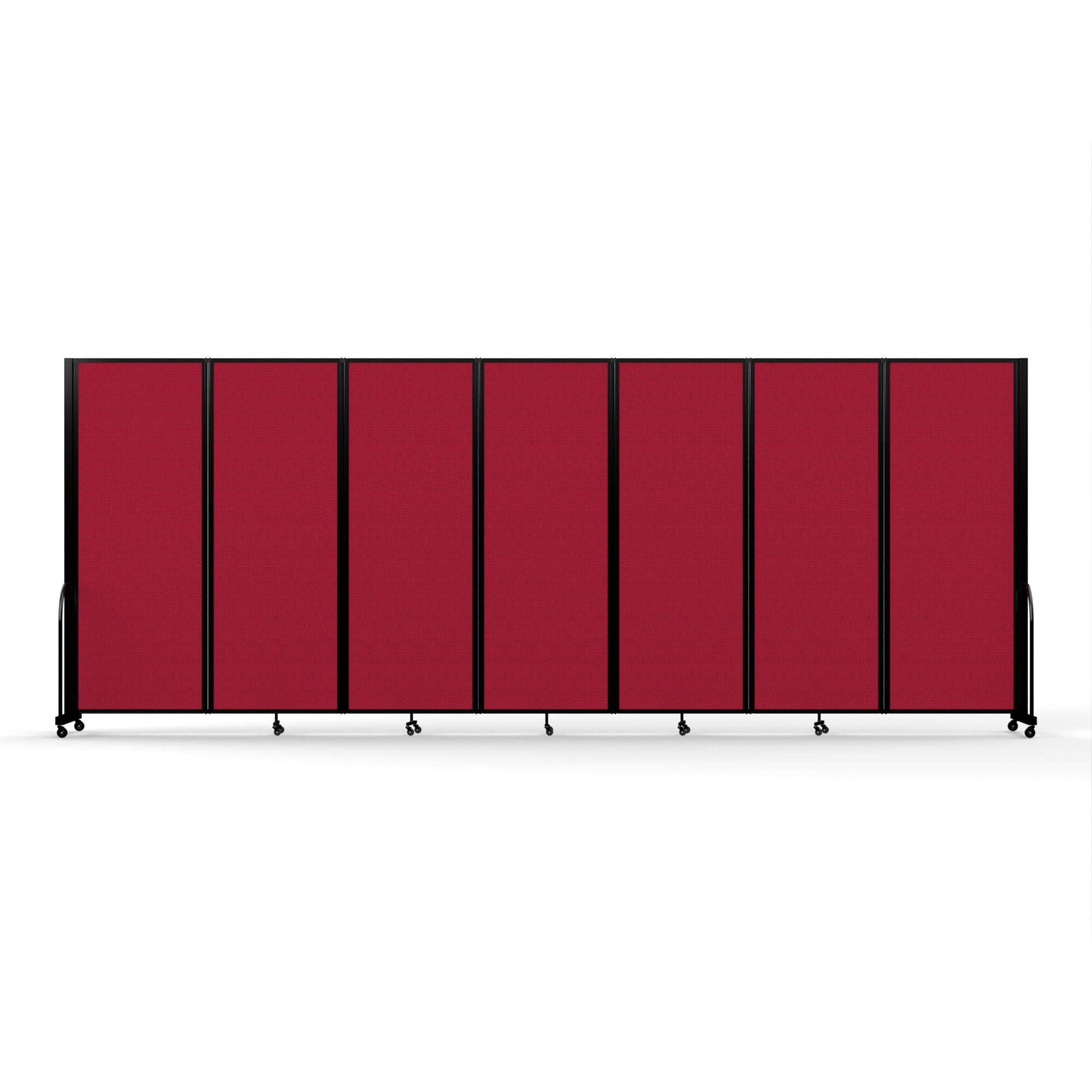 Screenflex Full Motion Divider, 7'6" x 19'7", Black Frame, Primary Red