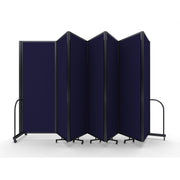 Screenflex Full Motion Divider, 7'6" x 19'7", Black Frame, Navy