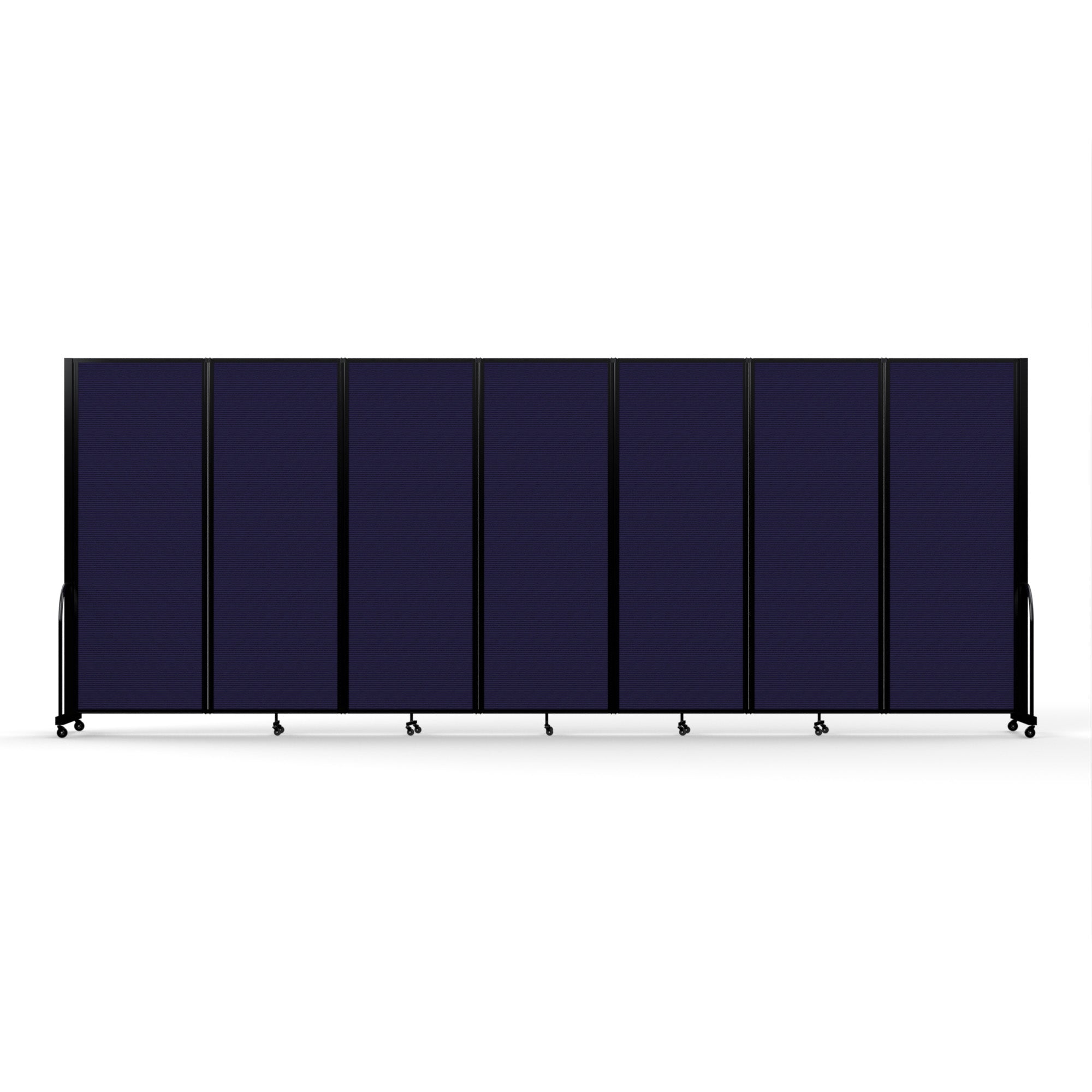 Screenflex Full Motion Divider, 7'6" x 19'7", Black Frame, Navy