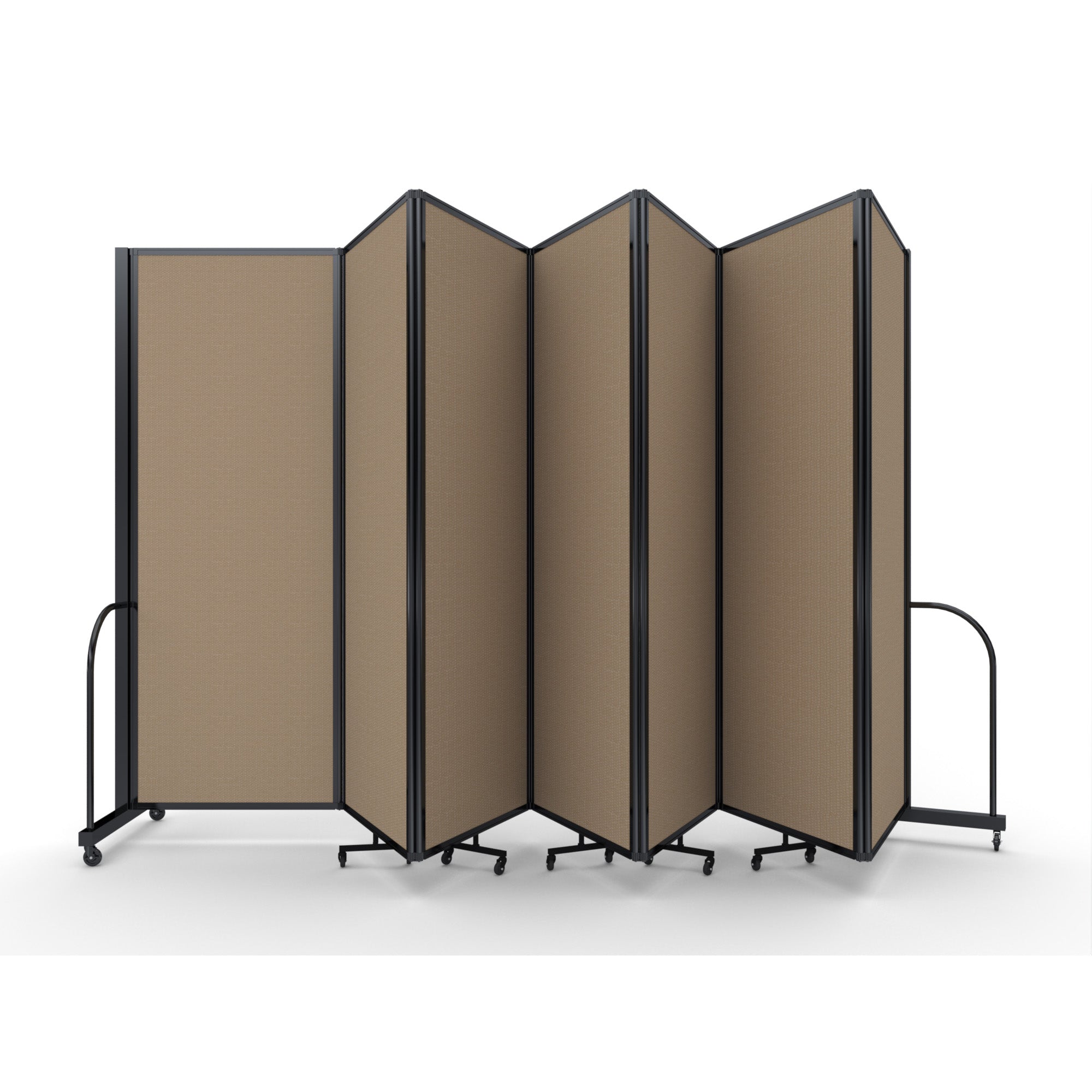 Screenflex Full Motion Divider, 7'6" x 19'7", Black Frame, Desert