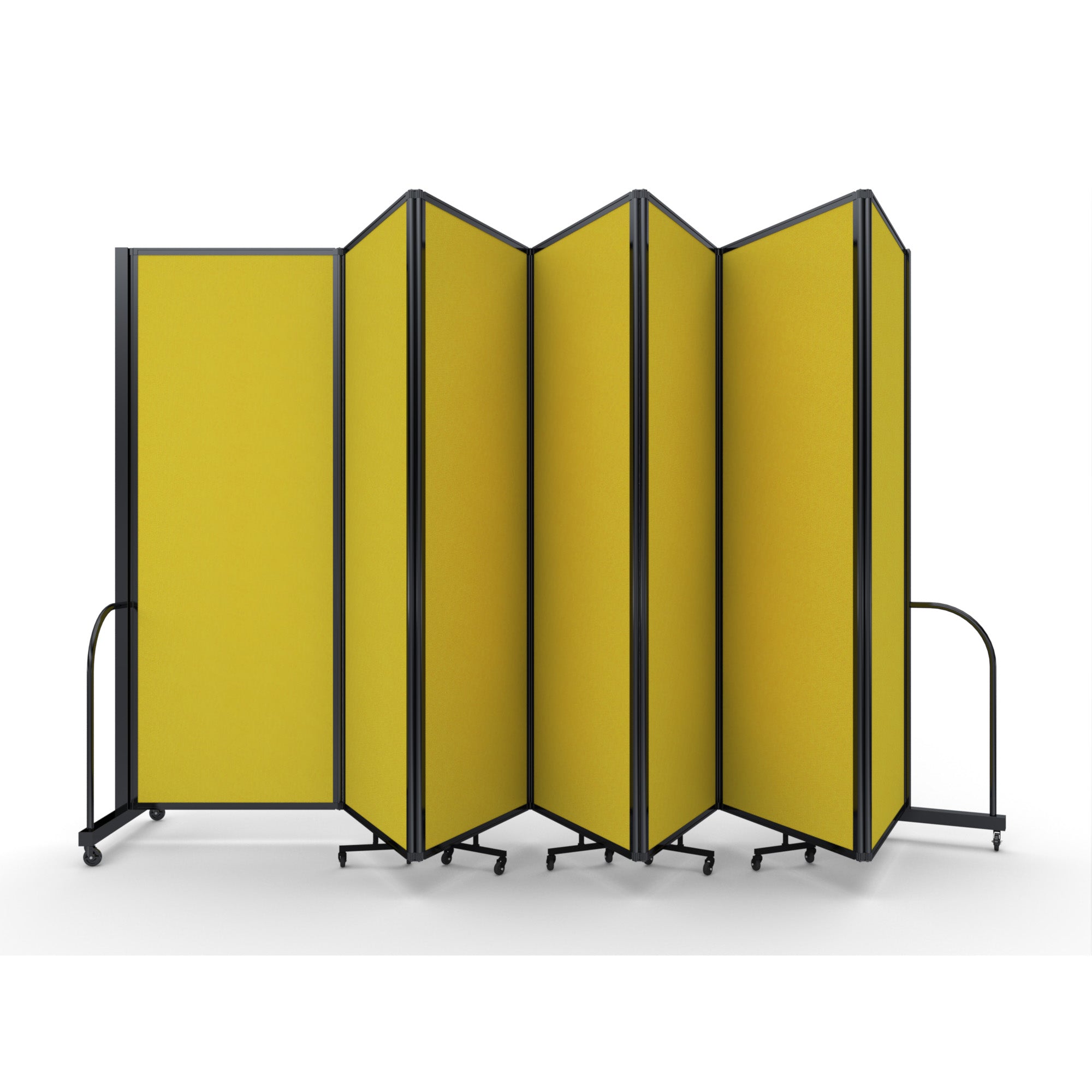 Screenflex Full Motion Divider, 7'6" x 19'7", Black Frame, Primary Yellow