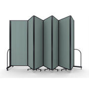Screenflex Full Motion Divider, 7'6" x 19'7", Black Frame, Sea Green