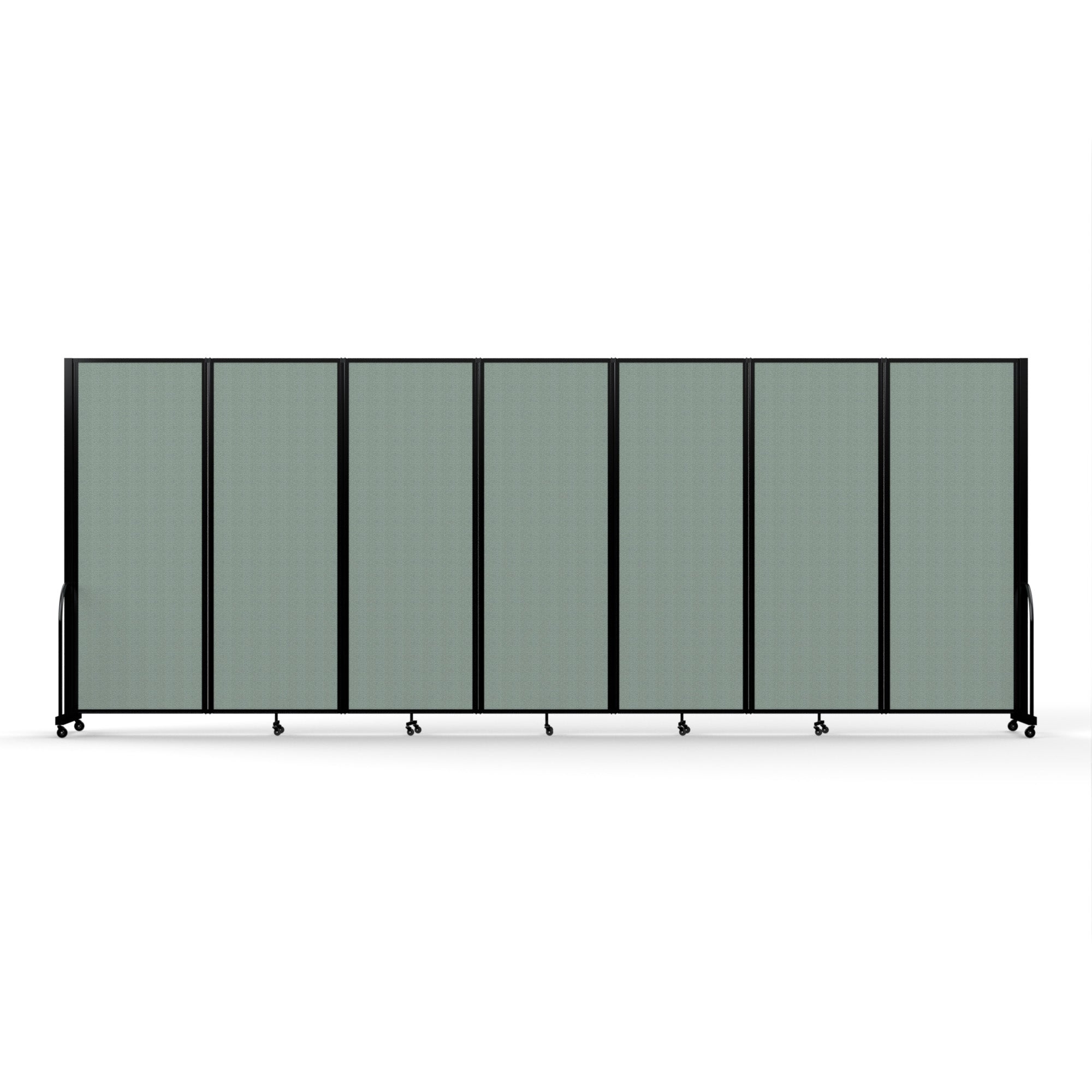 Screenflex Full Motion Divider, 7'6" x 19'7", Black Frame, Sea Green