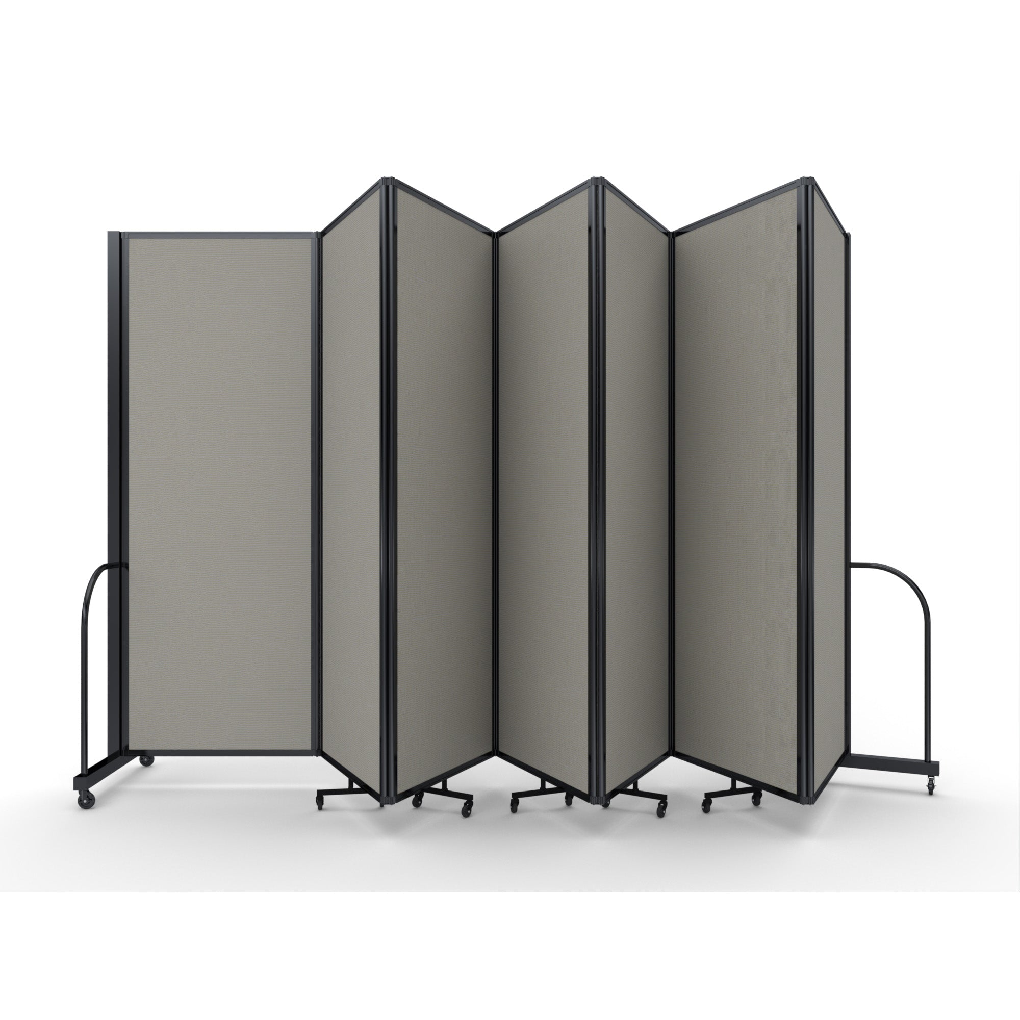 Screenflex Full Motion Divider, 7'6" x 19'7", Black Frame, Select Gray