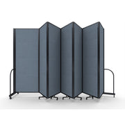 Screenflex Full Motion Divider, 7'6" x 19'7", Black Frame, Summer Blue