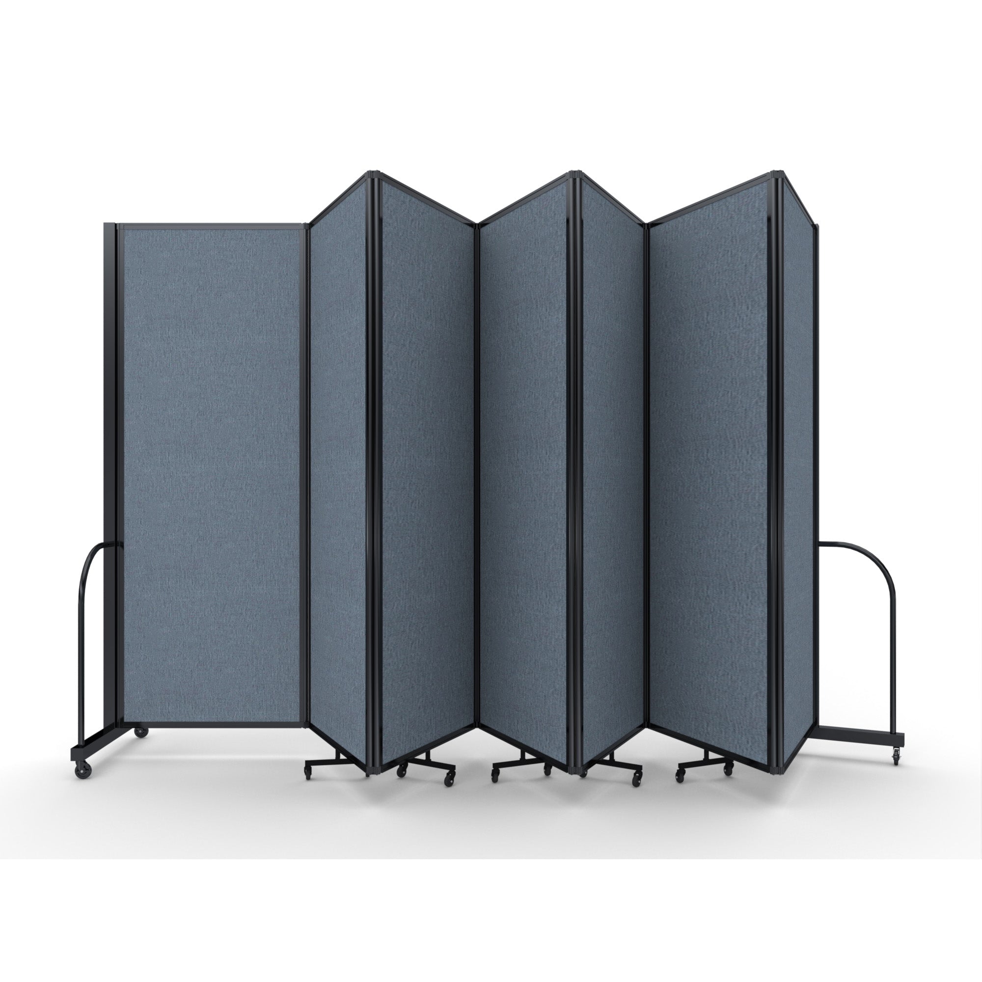 Screenflex Full Motion Divider, 7'6" x 19'7", Black Frame, Summer Blue