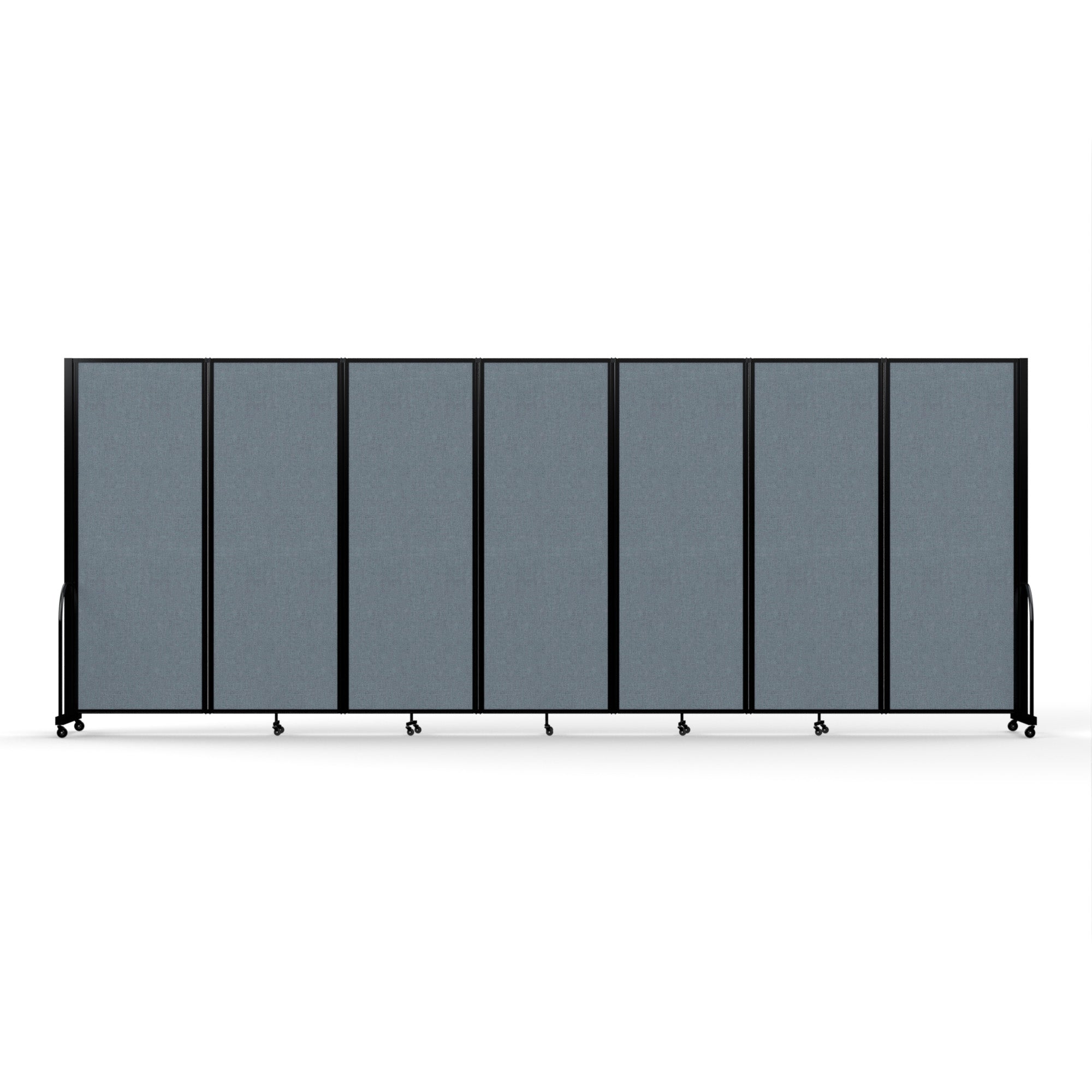 Screenflex Full Motion Divider, 7'6" x 19'7", Black Frame, Summer Blue