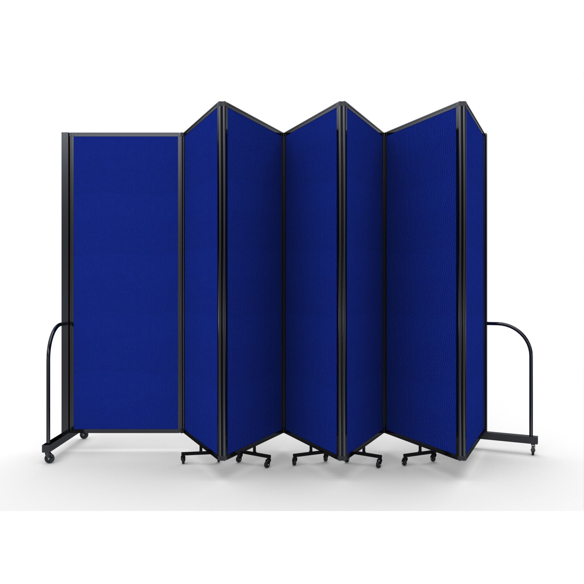 Screenflex Full Motion Divider, 7'6" x 19'7", Black Frame, Royal Blue