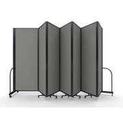Screenflex Full Motion Divider, 7'6" x 19'7", Black Frame, Gray Smoke