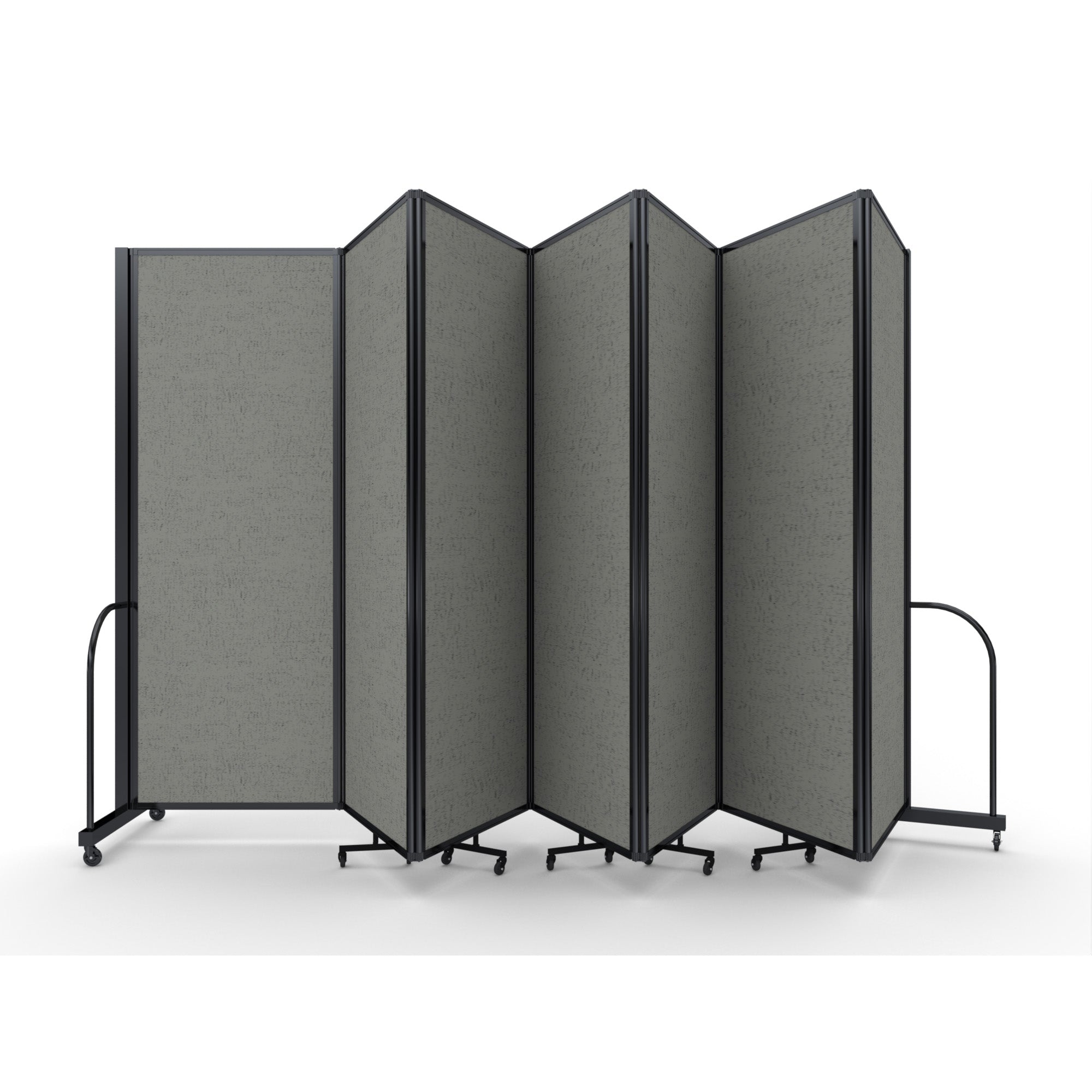 Screenflex Full Motion Divider, 7'6" x 19'7", Black Frame, Gray Smoke